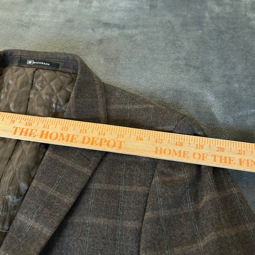 Bachrach Brown Plaid Two Button Blazer Business Casual Coat Jacket Mens 42R - Picture 10 of 15